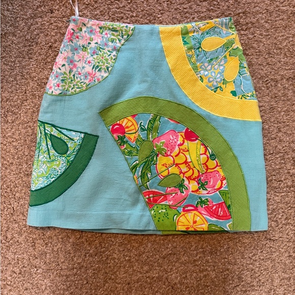 White Label Lilly Pulitzer Light Blue Patchwork Mini Skirt - Picture 2 of 3